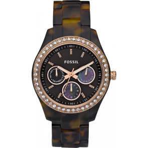 Uhrenarmband Fossil ES2923 Kunststoff Braun 18mm